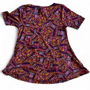LuLaRoe Perfect T in Retired Aztec Geometric Print Tunic Style Top XS Unicorn